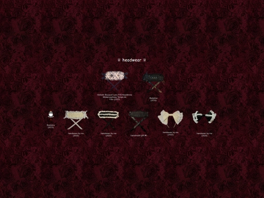 wardrobe/closet1/headwear screenshot