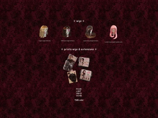 wardrobe/closet1/wigs screenshot