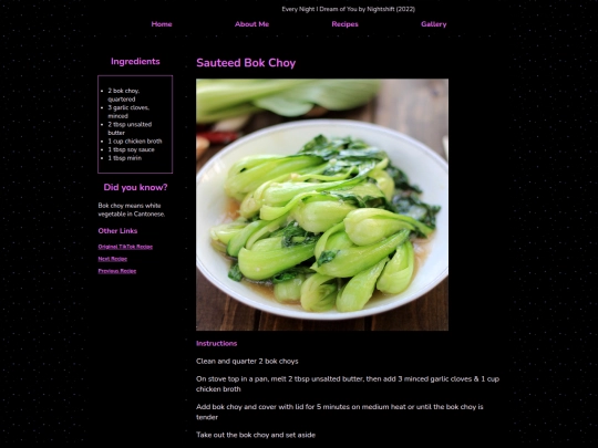 recipes/sauteed_bok_choy screenshot