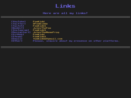 links screenshot