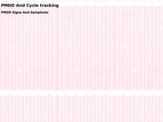 PMDD and cycle tracking page screenshot