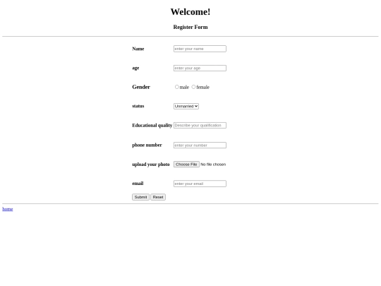 Matrimony /register form screenshot