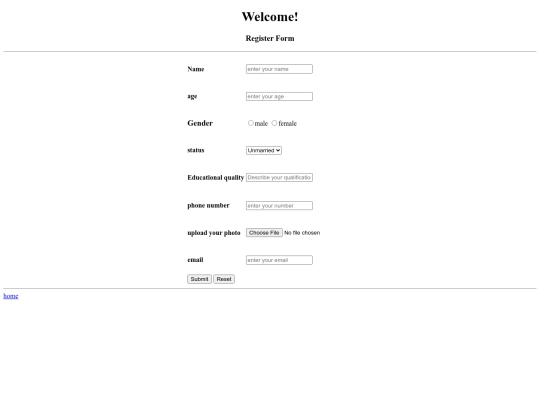register form screenshot