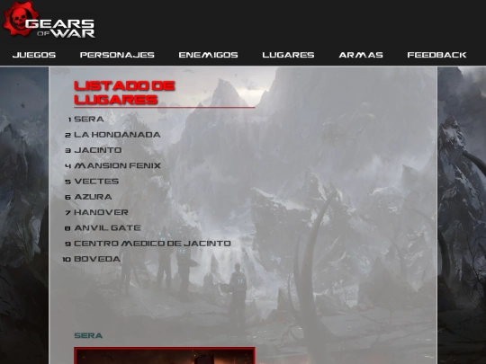 html/lugares screenshot