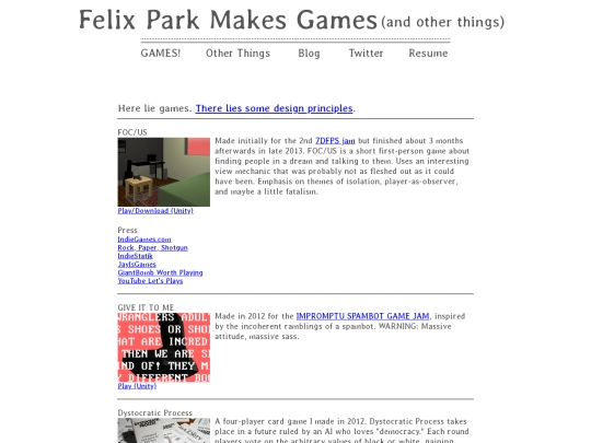 personalsite/games screenshot