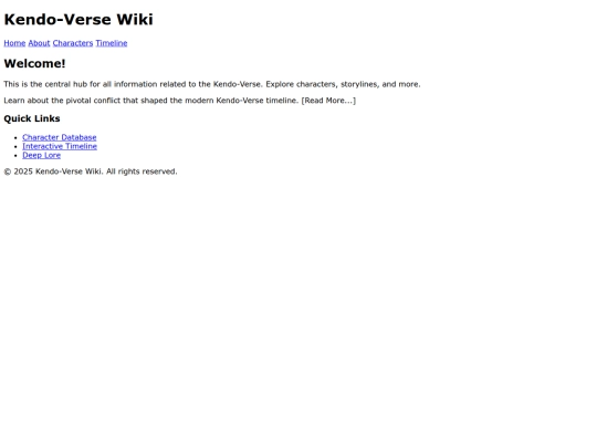 Kendo-verse Wiki screenshot