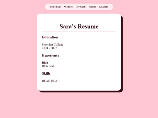 Resume screenshot