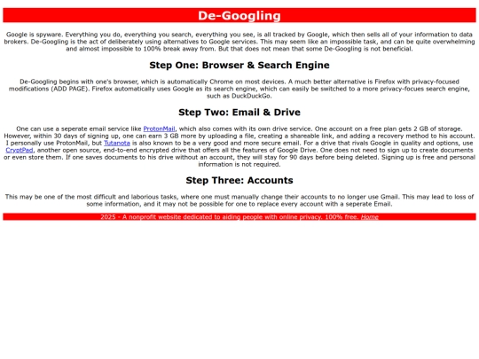 degoogling screenshot