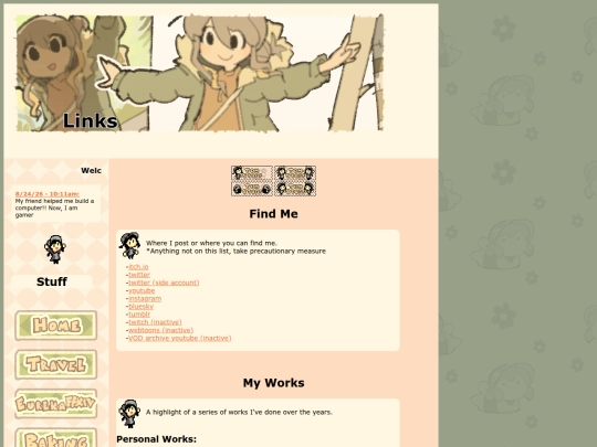 Links screenshot