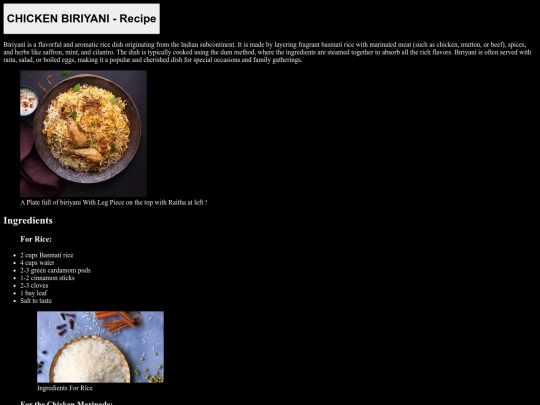 HTML Projects/BriyaniRecipe screenshot
