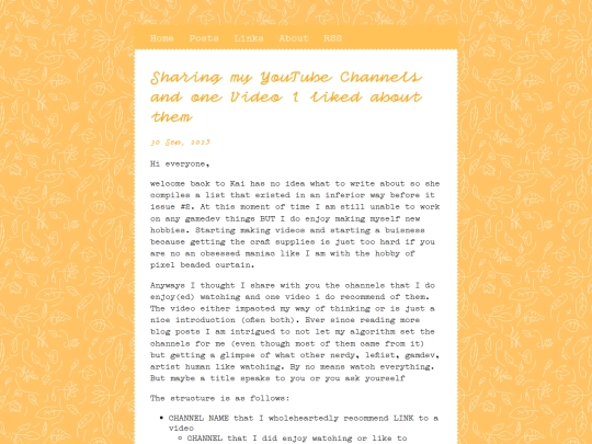 posts/2025-09-30-Sharing-my-YouTube-Channels-and-one-Video-I-liked-about-them screenshot