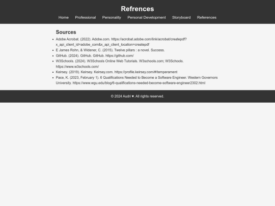 References screenshot