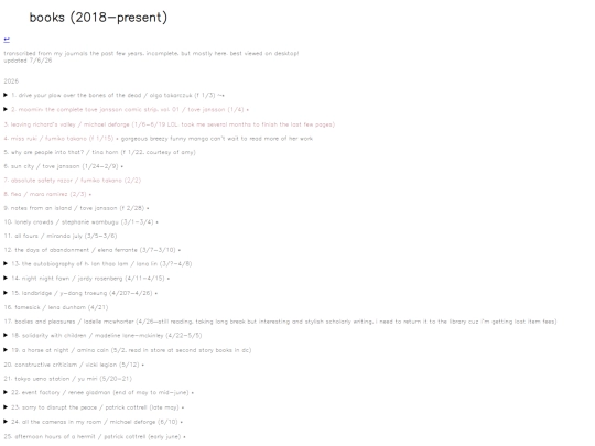 readinglist screenshot