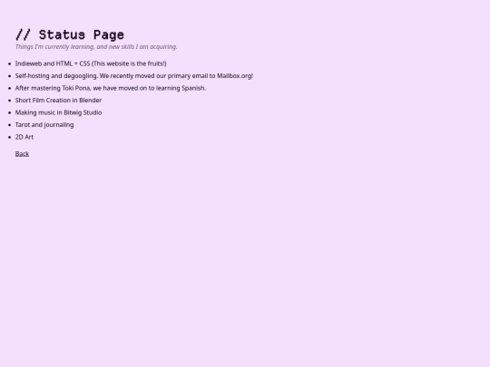 Status screenshot