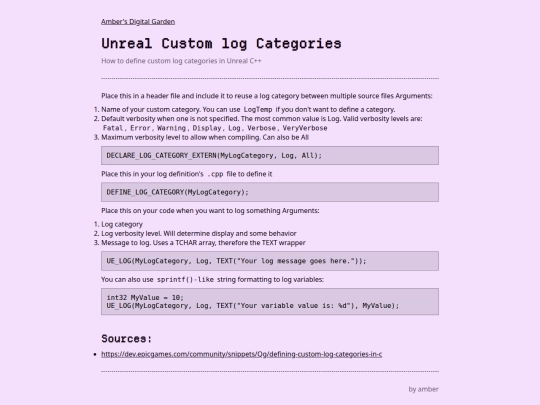 Unreal Custom log Categories screenshot