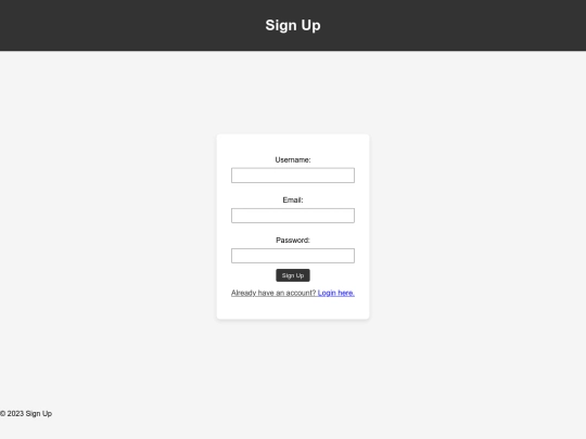 signup screenshot