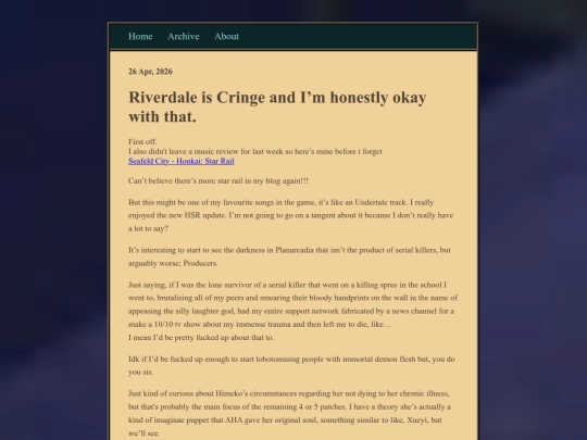 the weekly bloog/posts/2026-04-26-Weekly-Bloog-12:-Riverdale-Is-Cringe-And-Im-Okay-With-That screenshot