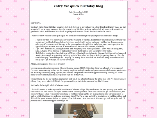 diary/entry4 screenshot
