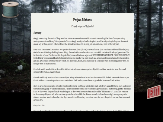 nav bar pages/projects/small projects/proribbons screenshot
