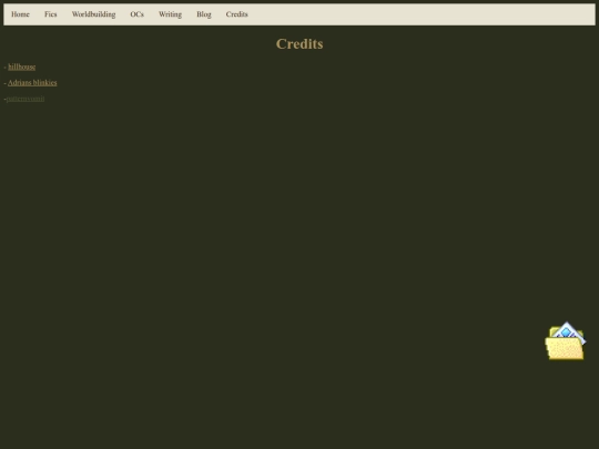 nav bar pages/site archive/gen 3/credits screenshot