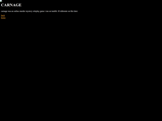 nav bar pages/site archive/gen 5/projects/carnage screenshot