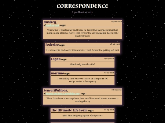 correspondence screenshot