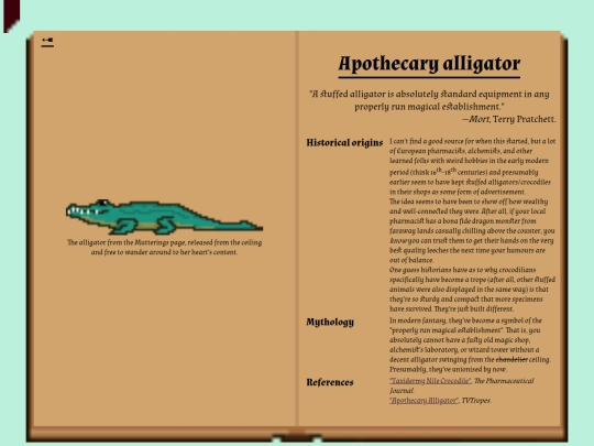 garden/bestiary/apothecaryalligator screenshot