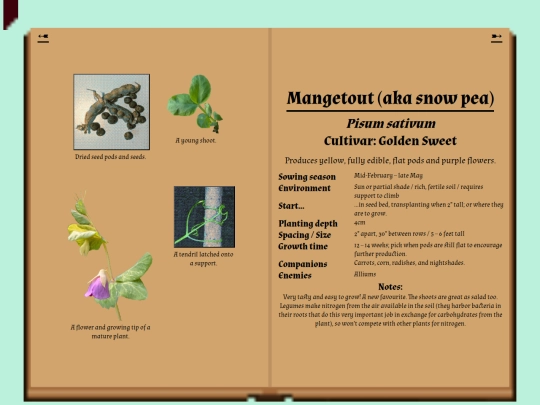 garden/herbarium/mangetout screenshot