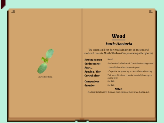garden/herbarium/woad screenshot
