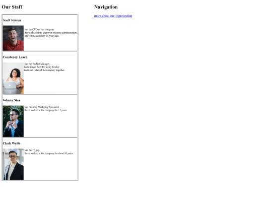 assignments/staffpage screenshot