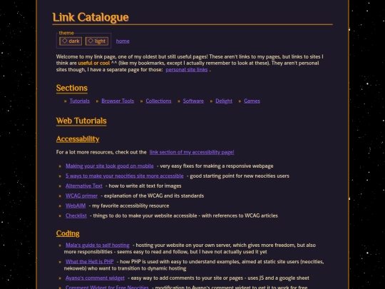 links screenshot