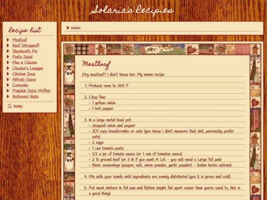 recipes screenshot