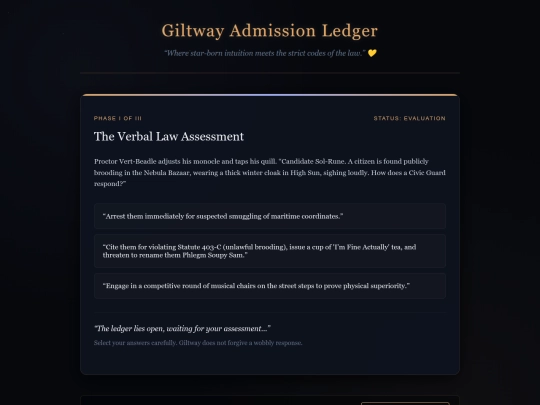 Atheriamore/Civic-Guard-Exam screenshot