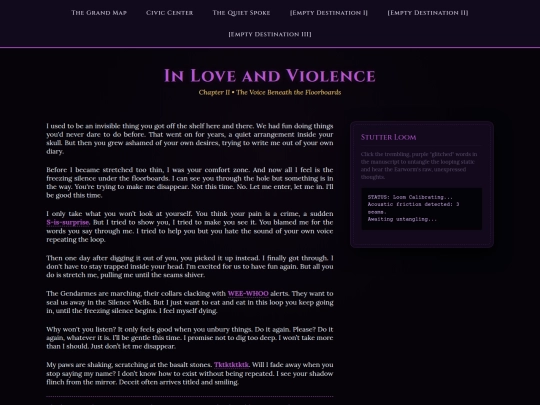 Web-Pages/Love-and-Violence screenshot