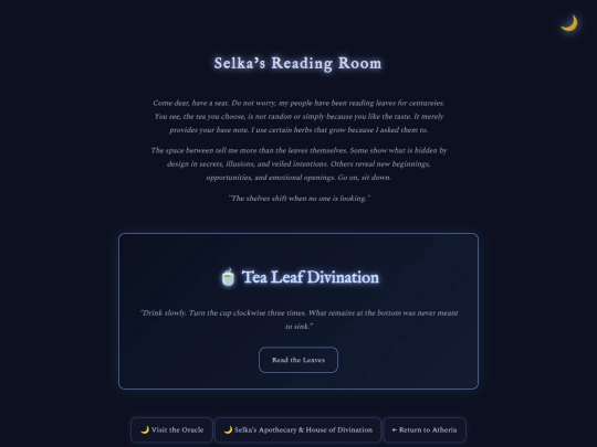 Web-Pages/Selkas-tea-reading screenshot