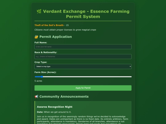 Web-Pages/botanical-permits screenshot