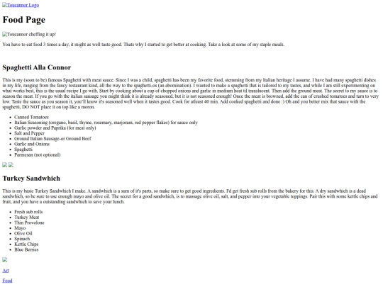 Foodblog/test screenshot