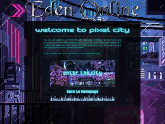 pixelcity/landing screenshot