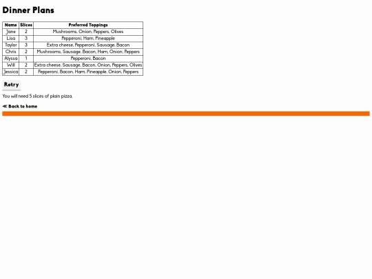 Java-Dinner screenshot