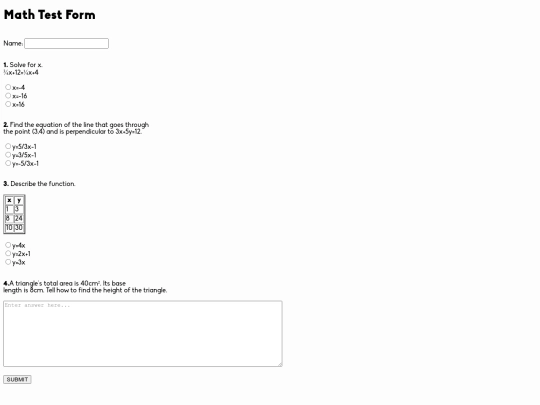 Math-Test-Form screenshot