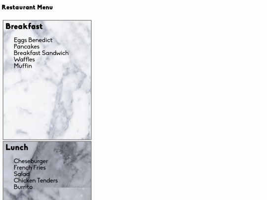 Restaurant-Menu screenshot
