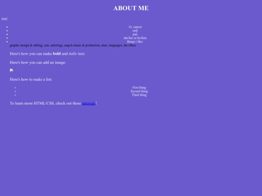 about-me screenshot