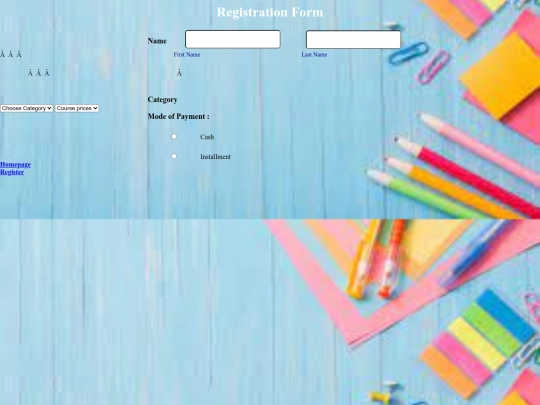 Registration screenshot