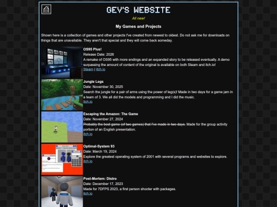 projects screenshot