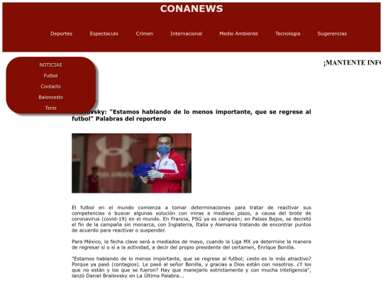 CONANEWS/HTML/Deportes screenshot