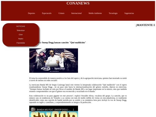 CONANEWS/HTML/Espectaculos screenshot