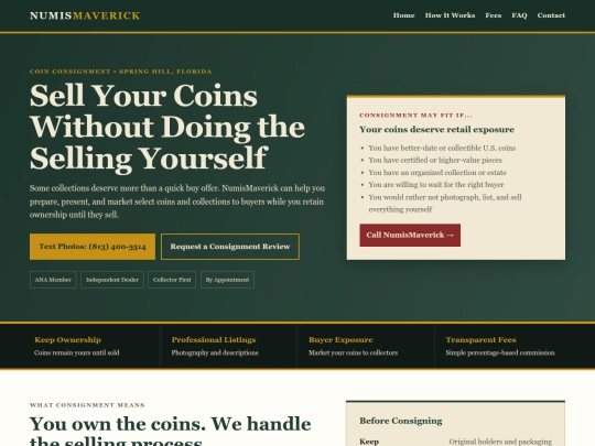 coin-consignment screenshot