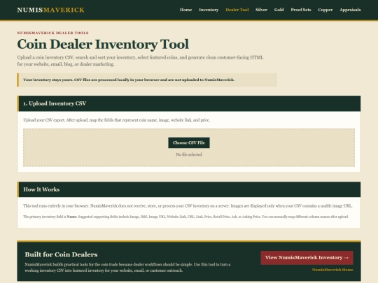 coin-dealer-inventory screenshot