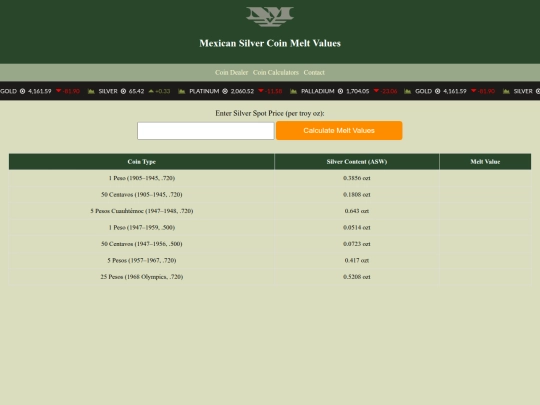 mexican-silver-coins-melt-value screenshot