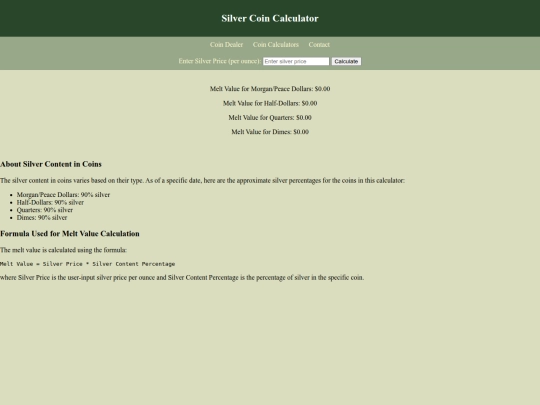 silver-coin-calculator screenshot
